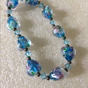 Murano heart glass bracelet